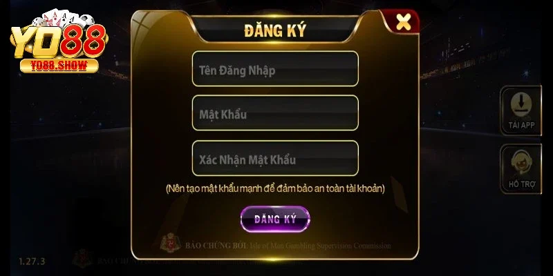 Xác nhận yêu cầu và hoàn tất bước đăng ký trên trang game